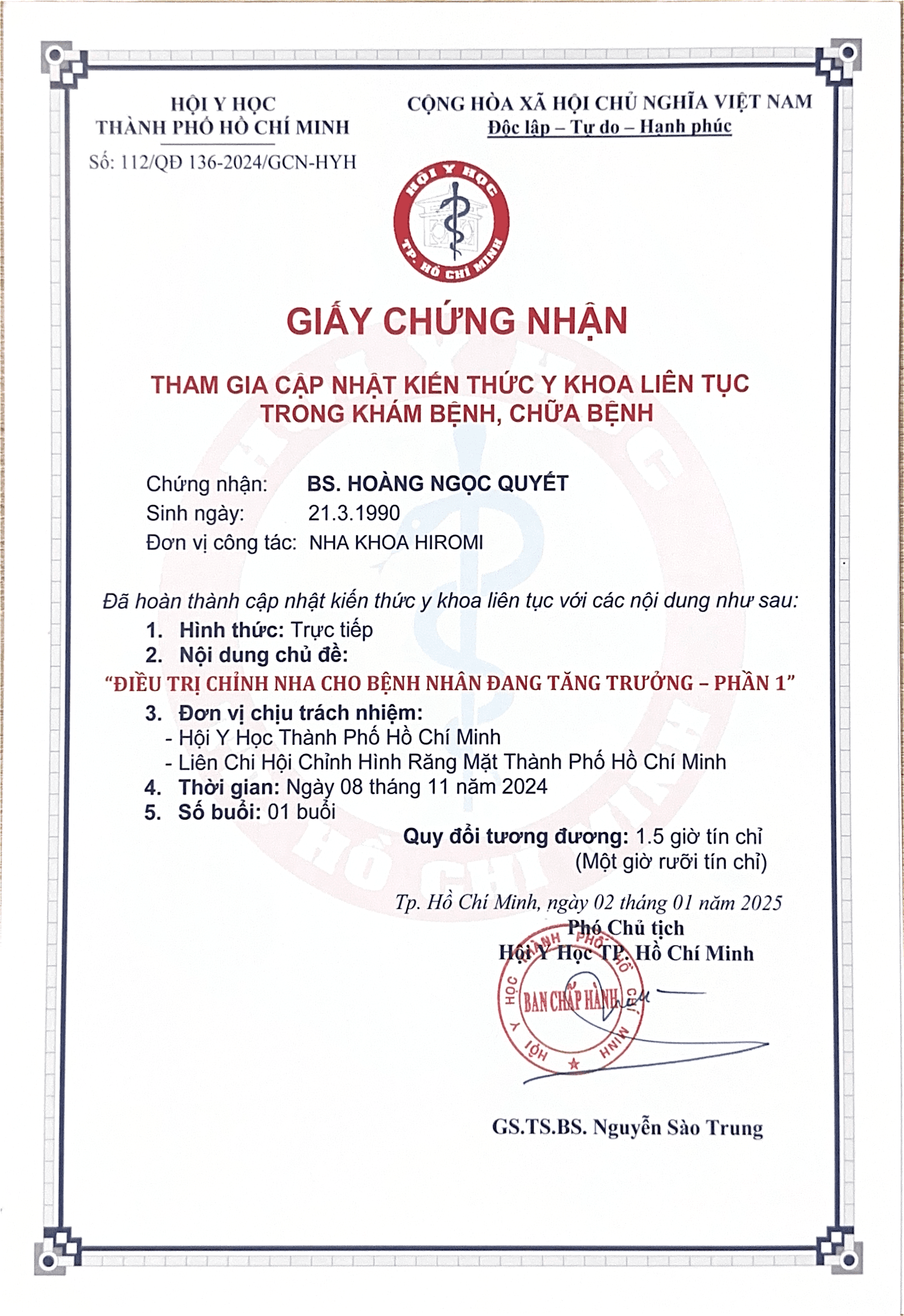 Chứng chỉ 21