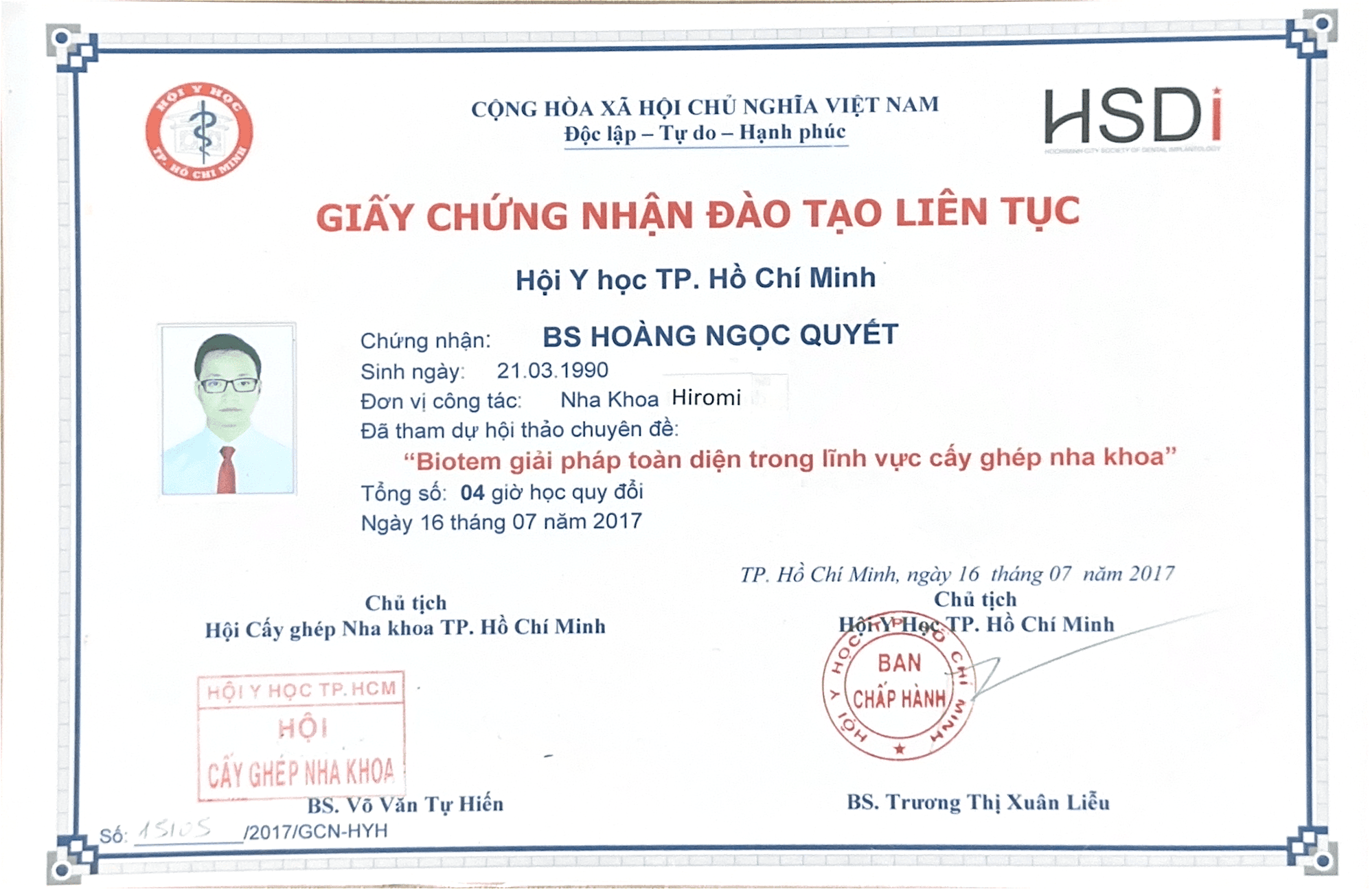 Chứng chỉ 16