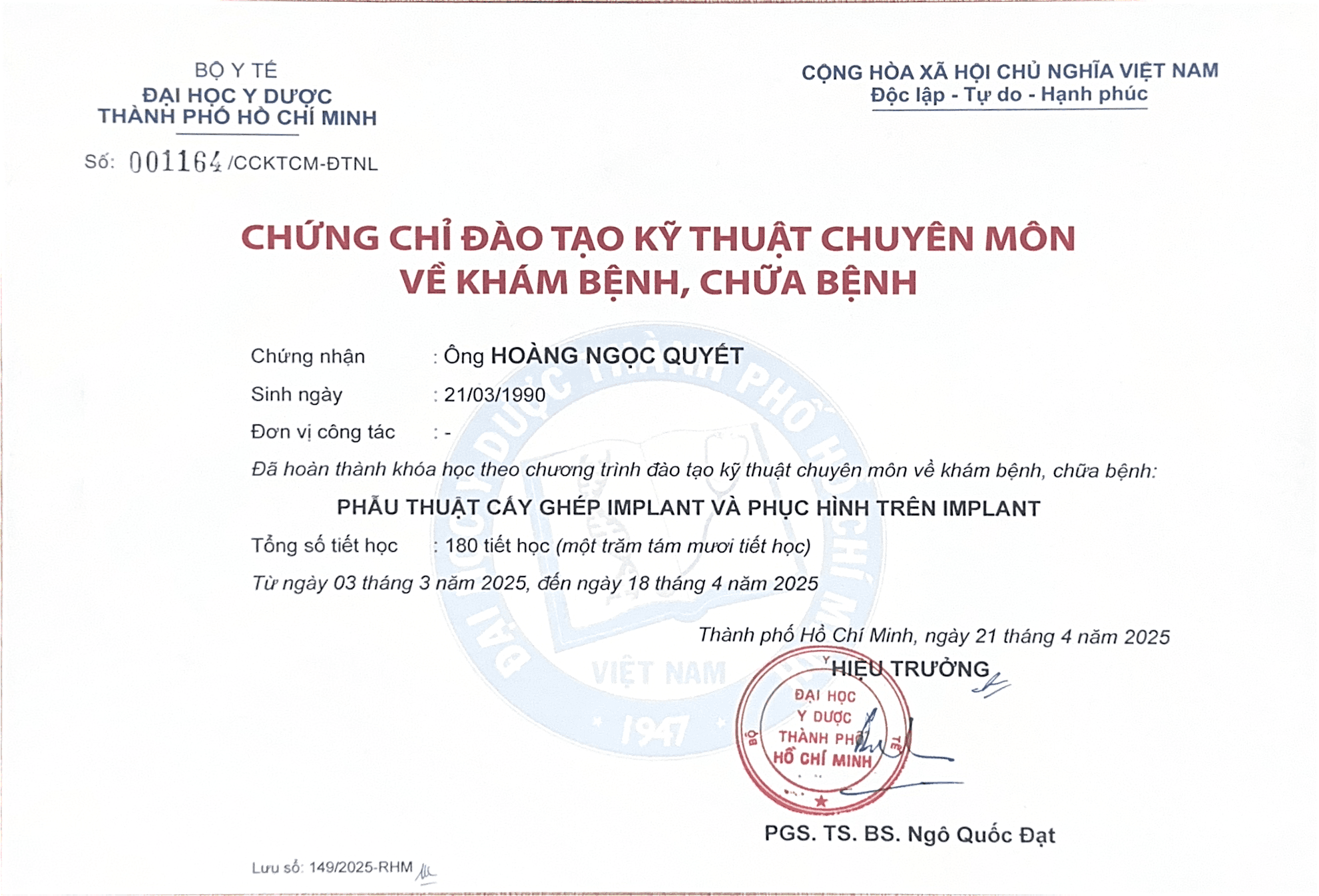 Chứng chỉ 13