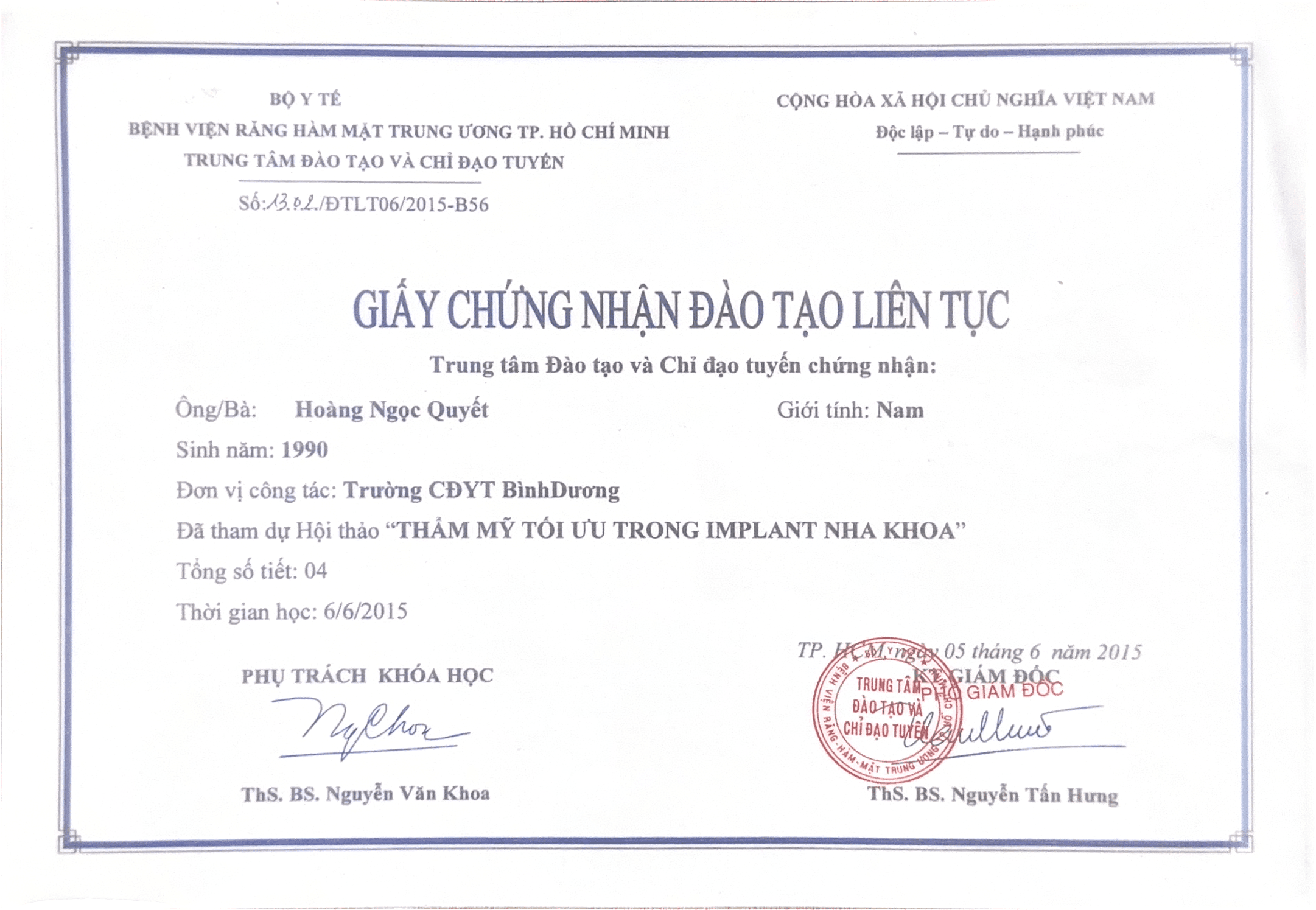 Chứng chỉ 10