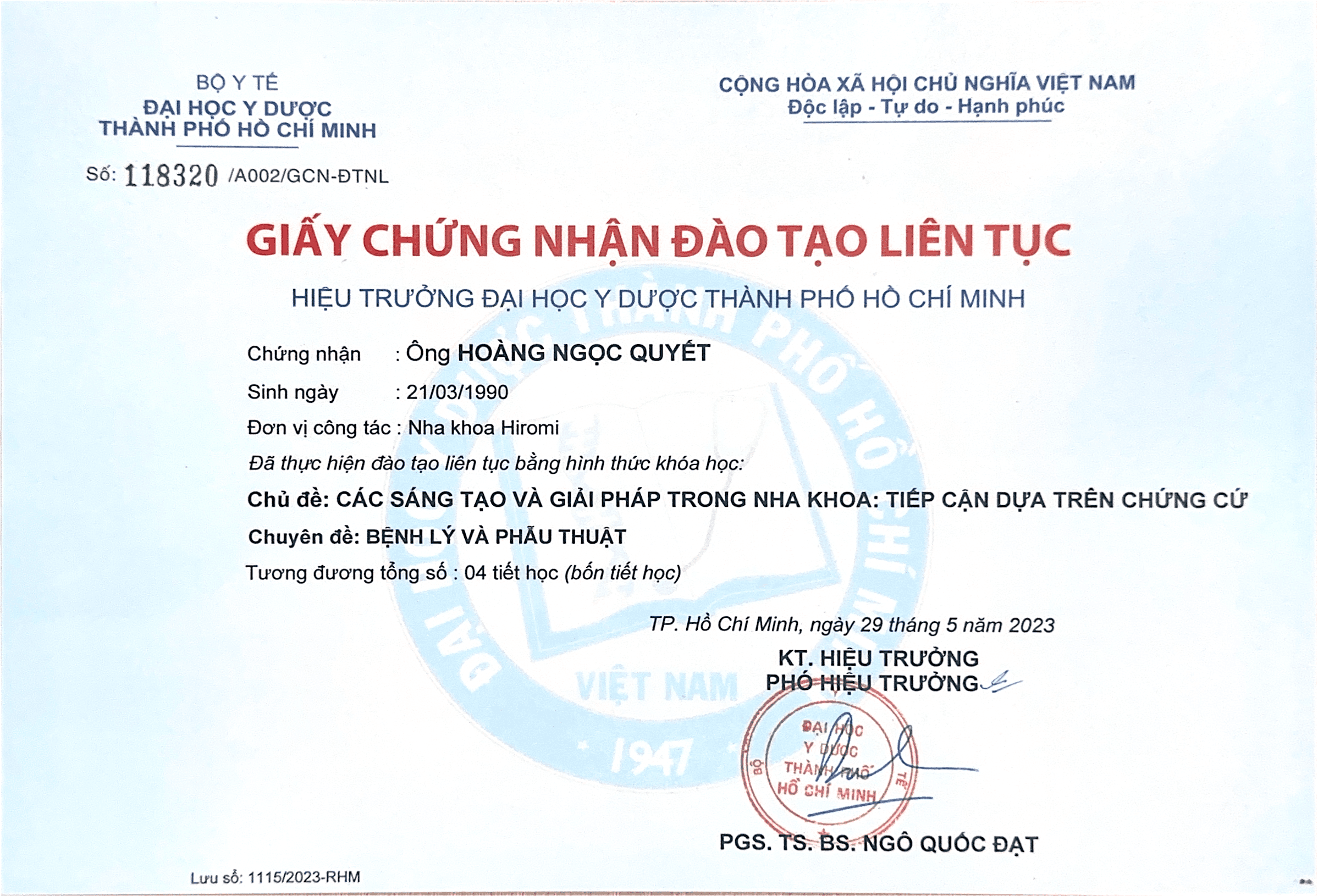 Chứng chỉ 8
