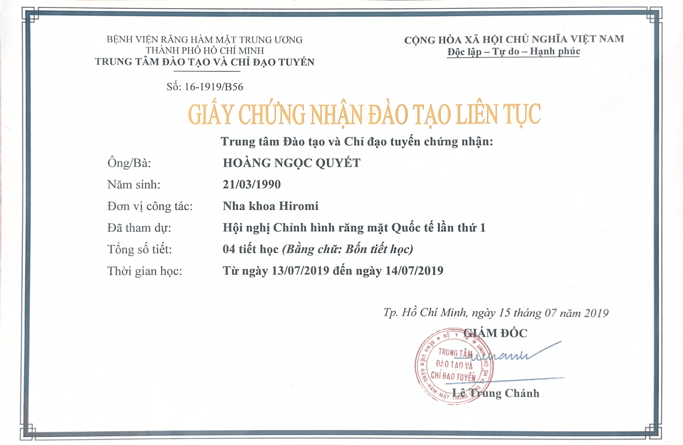 Chứng chỉ 6