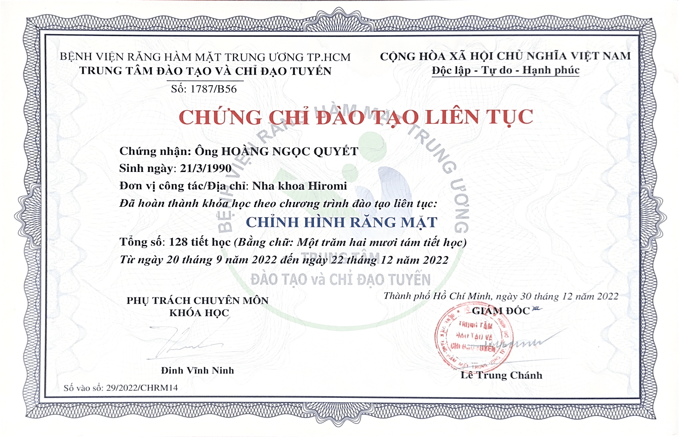 Chứng chỉ 5